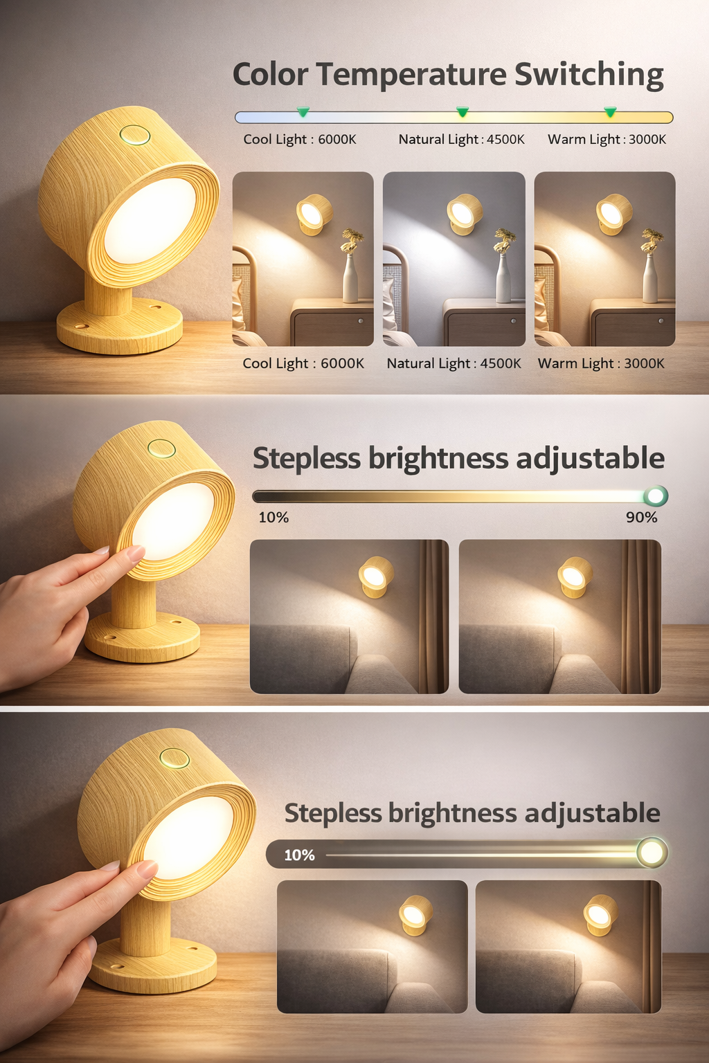 Lampada da parete magnetica LumiSpot™ 360°